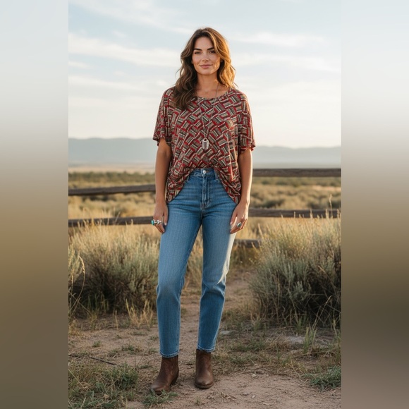 LuLaRoe Tops - LuLaRoe Western Boho Blouse NWOT